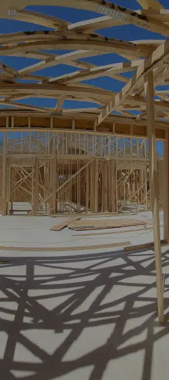 A custom home under construction