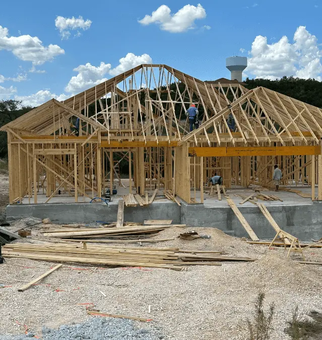 A luxury home in development by Key Vista Homes, custom home builders in Boerne, TX.